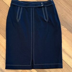 Banana Republic Navy Contrast-Stitch Pencil Skirt size 8